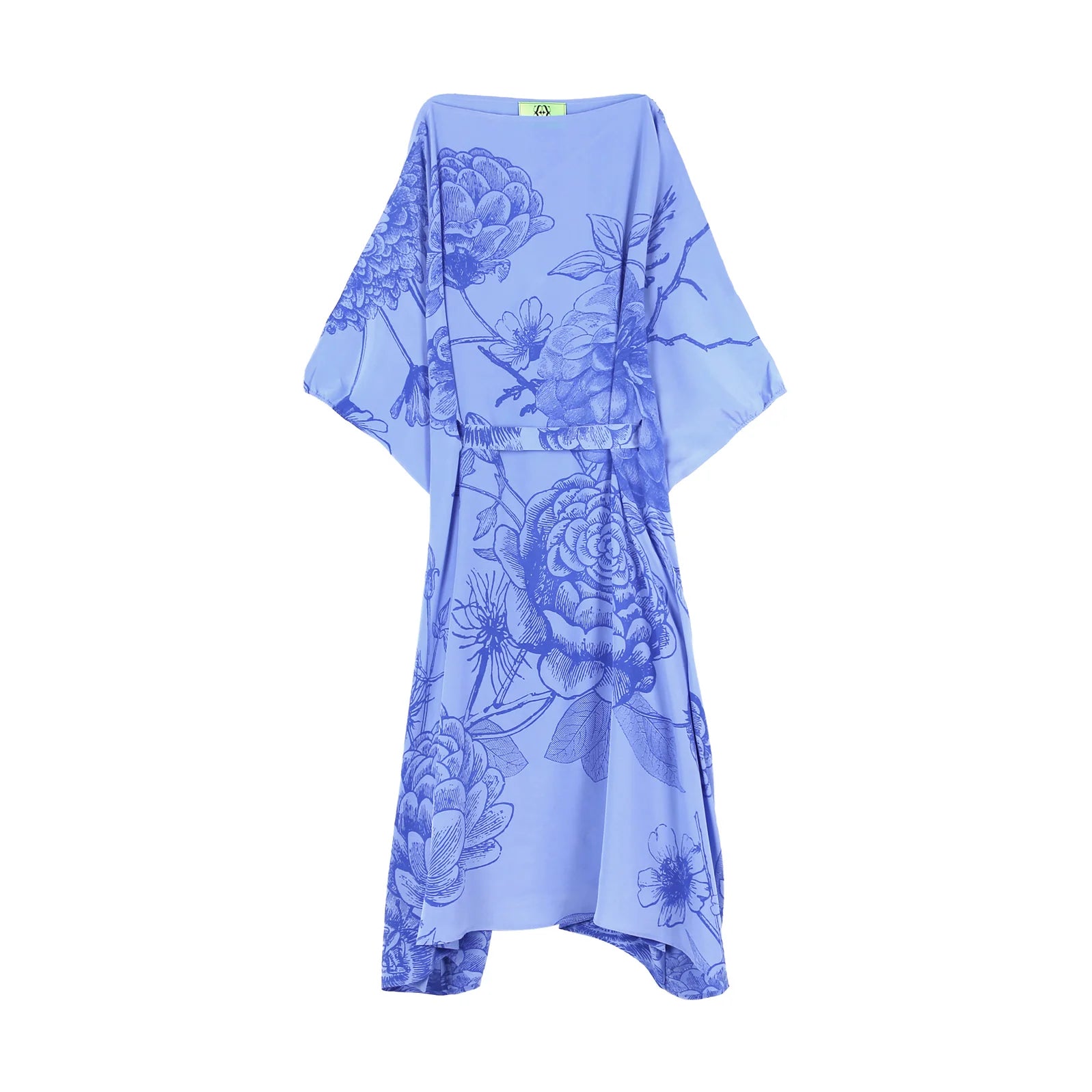 FLOWER EXPLOSION PRINTED DRESS BELTED