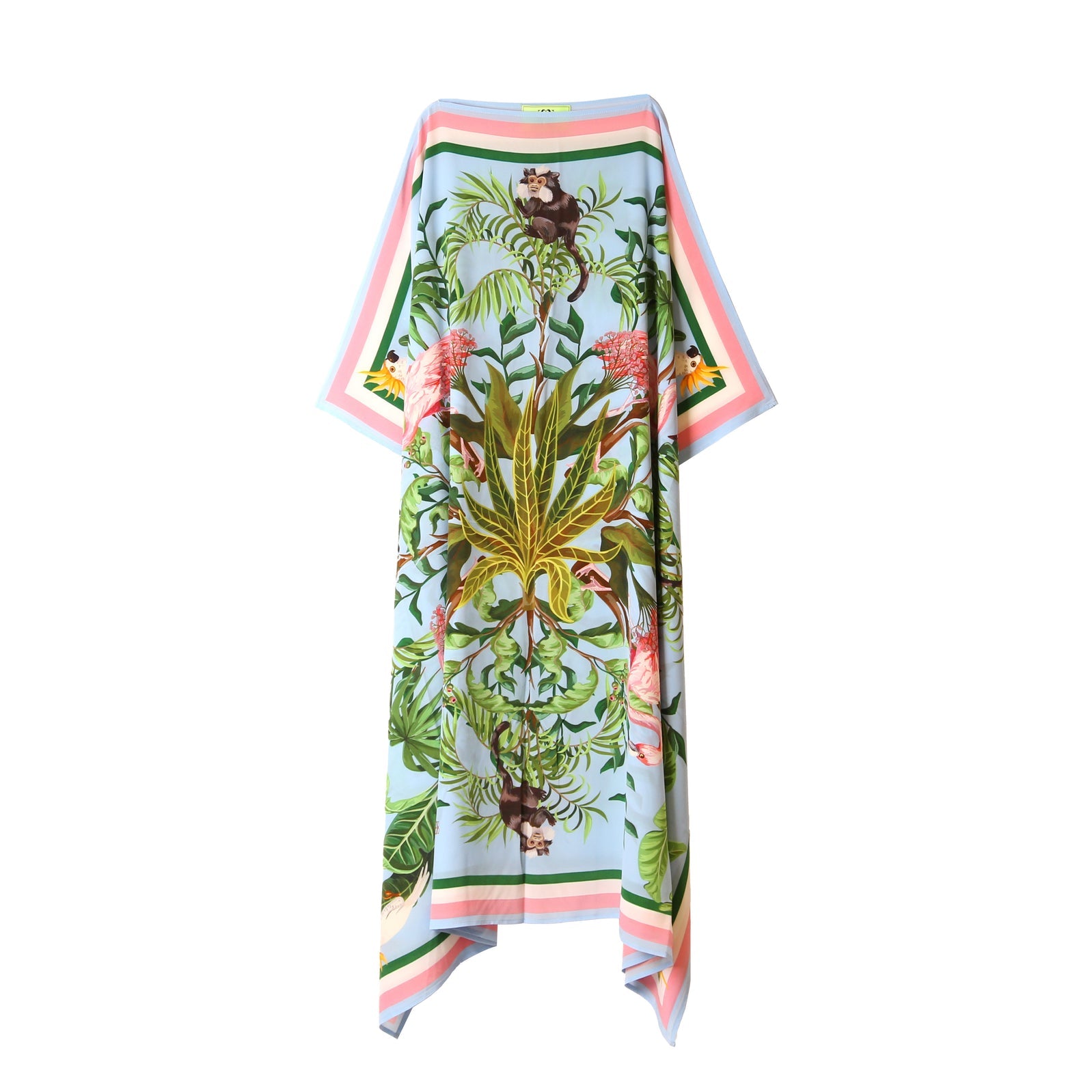 JUNGLE ANIMAL PRINTED SILK TUNIC