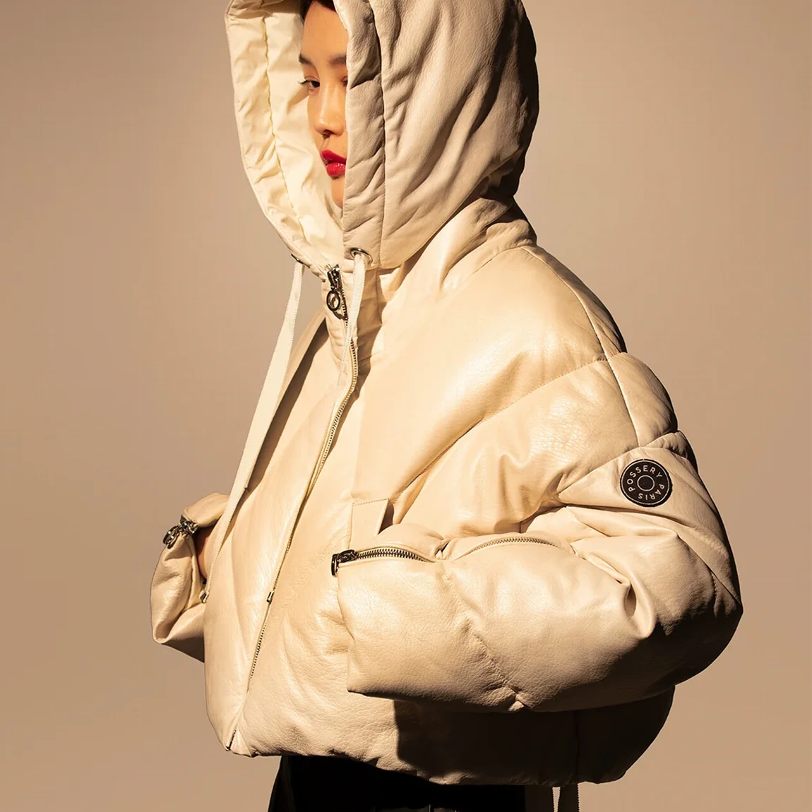 Bristol Leather Down Short Jacket