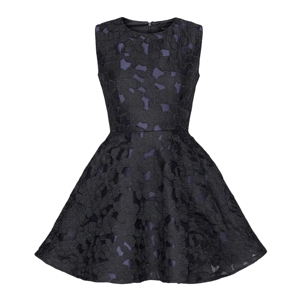 floral embroidered skater dress Yumi Green Embroidered Floral Skater Dress